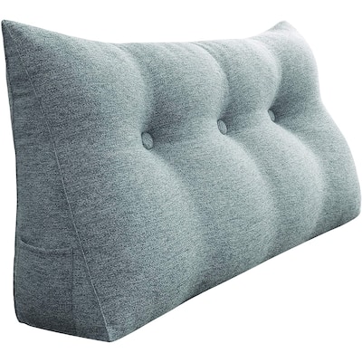WOWMAX Bed Rest Wedge Bolster Pillow Decorative Gray Lumbar Pillow