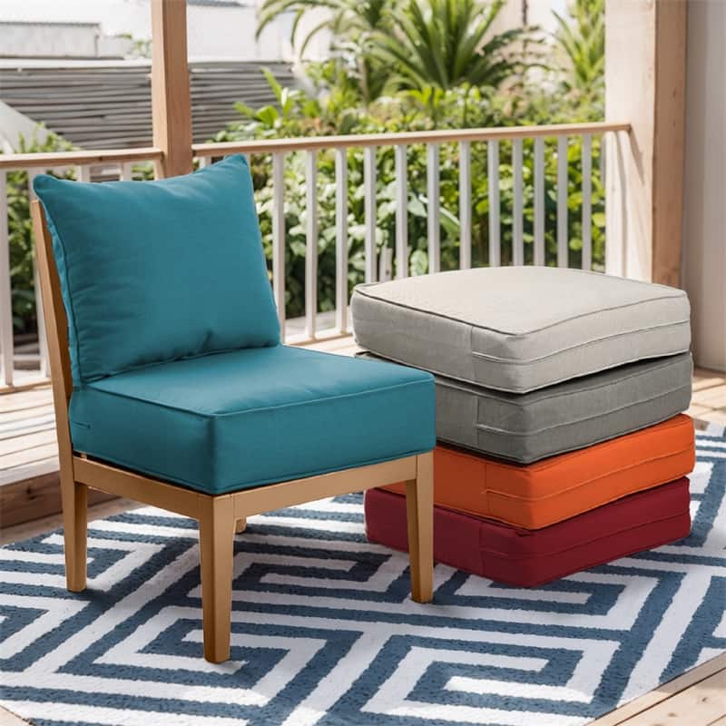 Pocassy 24x24x6 Inch Thick Cushions Pillows Indoor Outdoor Deep Seat Water & Fade Resistant - 4 Set