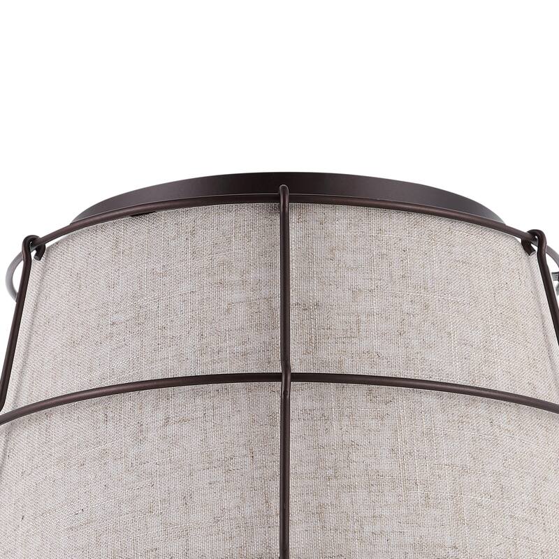 Chadwick 14" 2-Light Rustic Farmhouse Iron LED Flush Mount, Oil Rubbed Bronze by JONATHAN Y - 2 Light