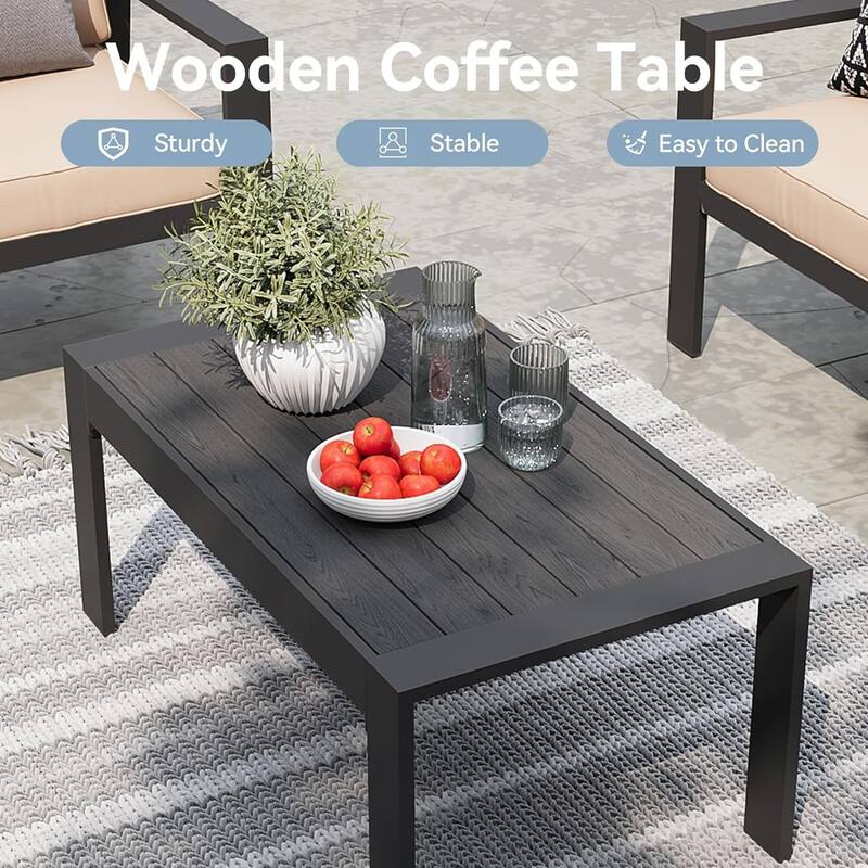 4 Pieces Patio Furniture Set Outdoor Aluminum Furniture Set