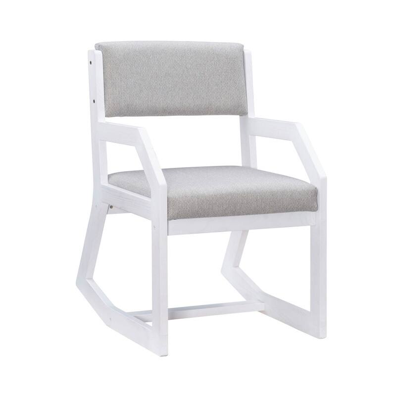 Rothford Solid Wood White Sled Base Accent Chair