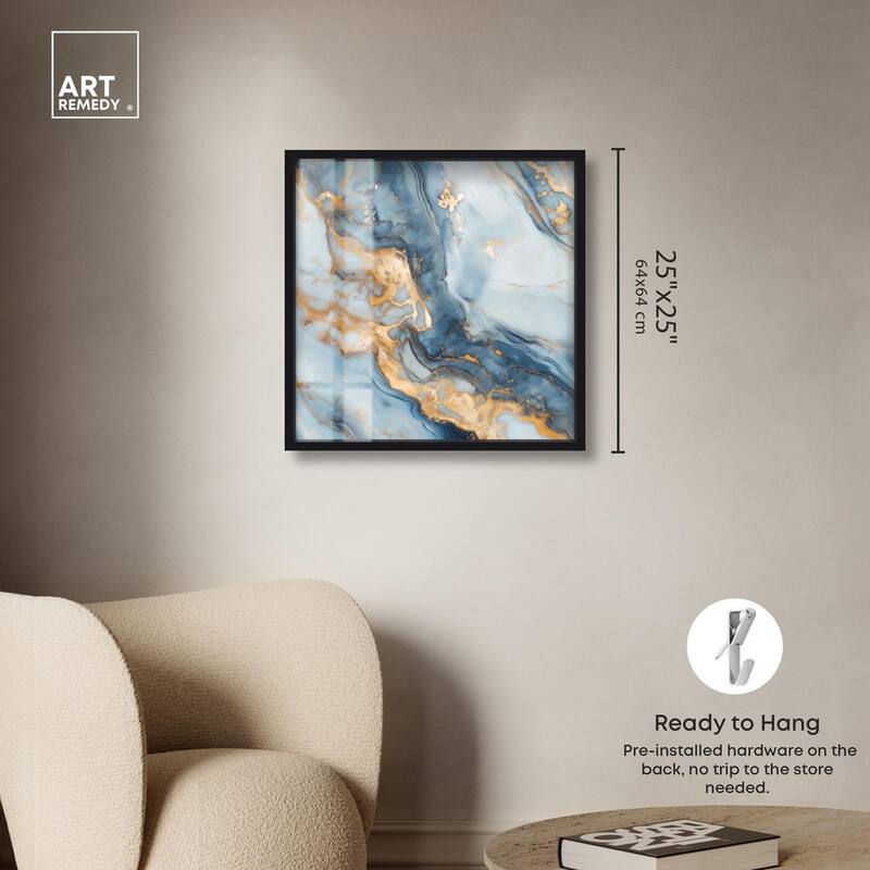 Golden Cloud Marble Shadowbox by Art Remedy