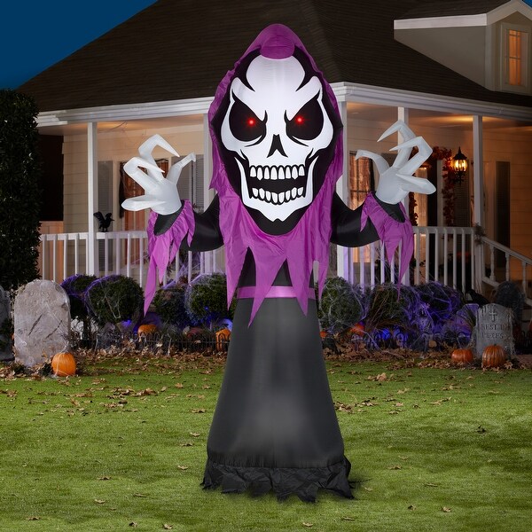 Gemmy Airblown Skeleton Reaper w/Red LED Eyes Giant, 10.5 ft Tall ...
