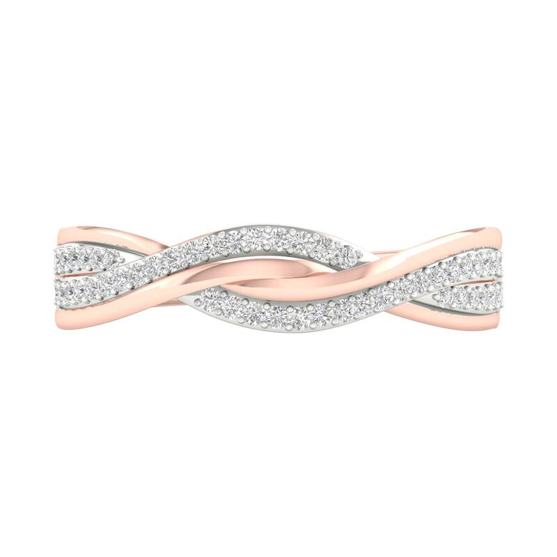 1/6ct TDW Diamond Criss Cross Promise Band in 10K Gold for Women
