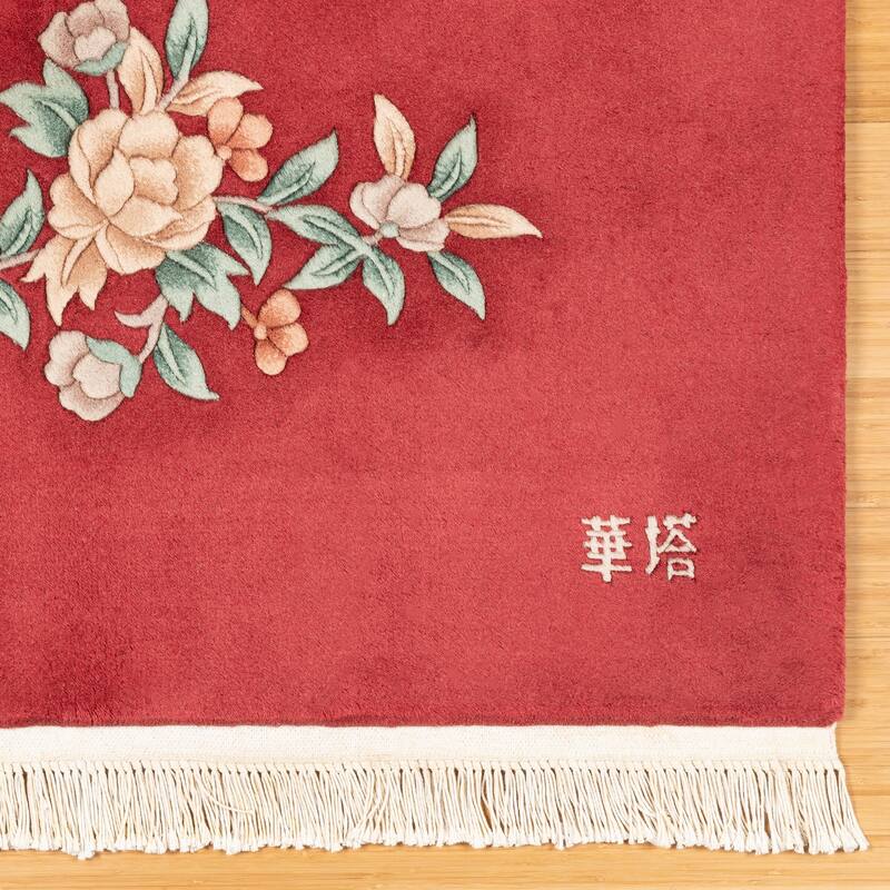 Gertmenian Oriental Estate Traditional Oriental Floral Border Metallion Hand Knot Wool Area Rug Collection
