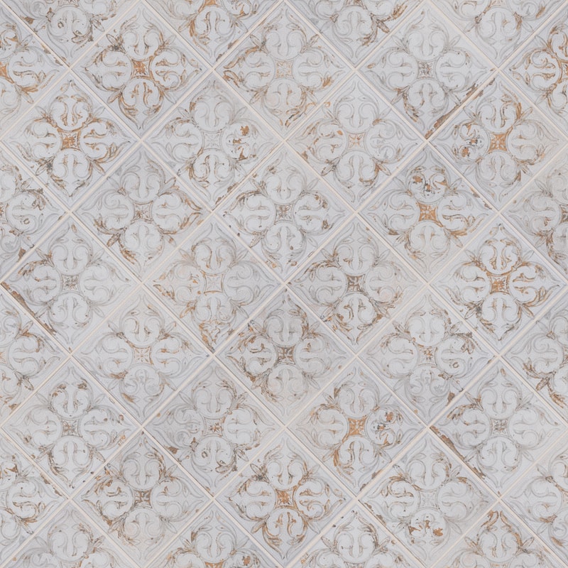 Merola Tile Antigua Lis White 13" x 13" Porcelain Wall Tile