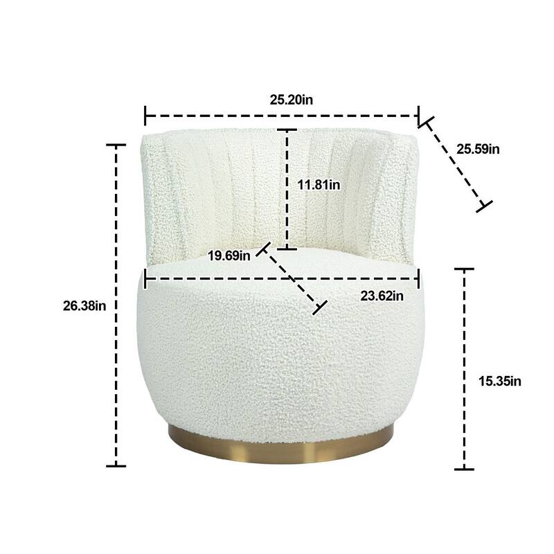 Modern Velvet 360 Degree Swivel Round Armrest Upholstered Accent Chair