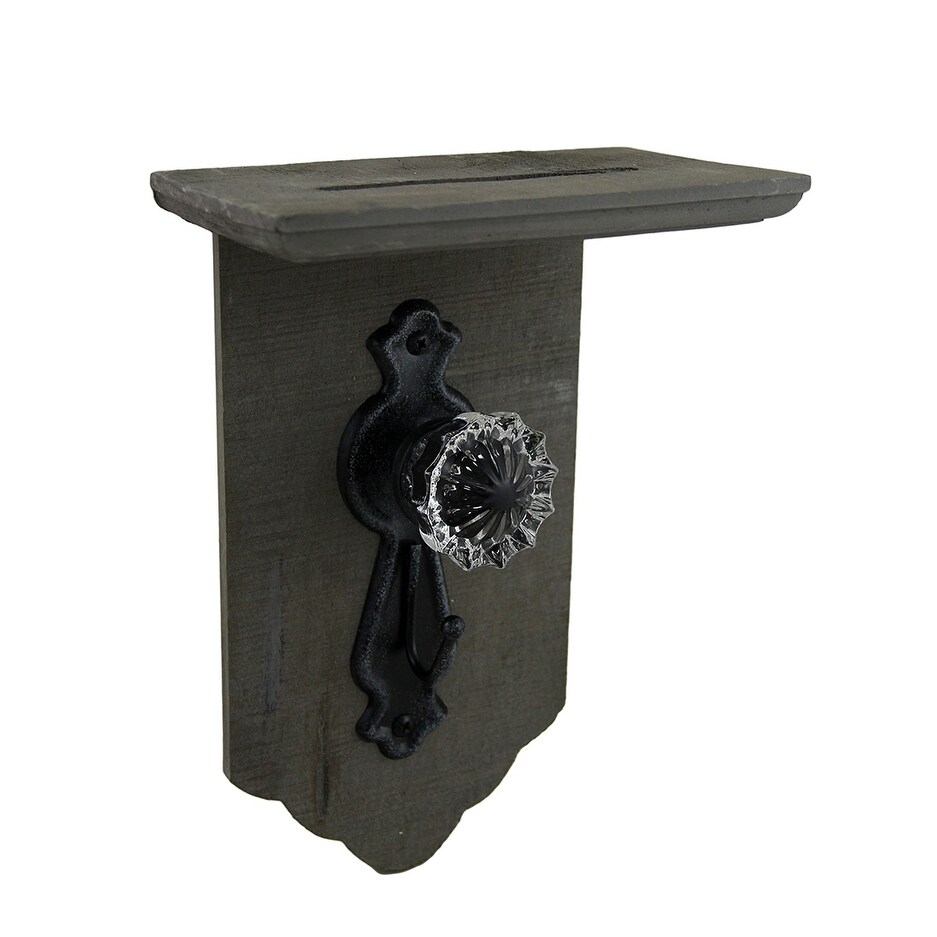 Shop Antique Style Doorknob Distressed Finish Wood Wall Shelf W Hanging Hook Overstock 16941049