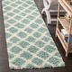 preview thumbnail 48 of 60, SAFAVIEH Dallas Shag Melahat Trellis 1.5-inch Thick Rug 2'3" x 8' Runner - Seafoam/Ivory - Runner