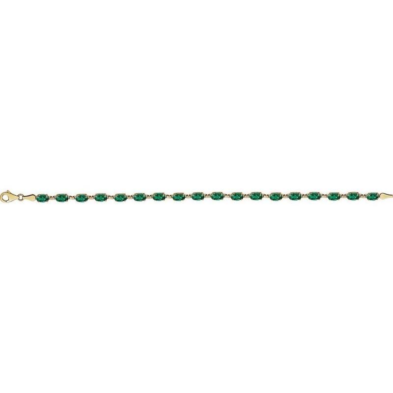 Curata 14k Yellow Gold Emerald Bracelet