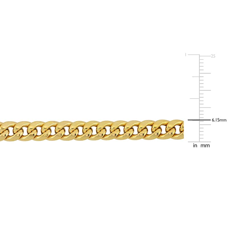 Miadora 6.15mm Miami Cuban Link Chain Bracelet in 10k Yellow Gold - 7.5 in