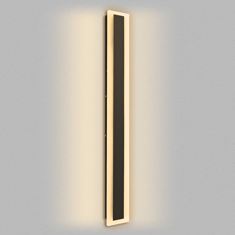 YANSUN 42.52 in. Modern Outdoor LED Wall Light, Slim Linear Black 30W Warm White 3000K,IP65 for Patio, Garden, and Entryway