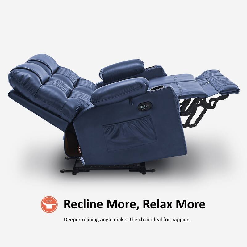 MCombo Electric Power Loveseat Recliner, Power Reclining Sofa with Heat and Vibration, USB Ports, Cup Holders PR622