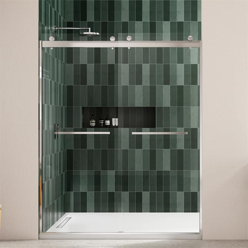 Bathroom Glass Shower Sliding Door with 5/16" Tempered Glass