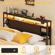 preview thumbnail 21 of 75, Bed Frame with Charging Station and RGB LED Lights, Sturdy Platform Bed with Storage Headboard,