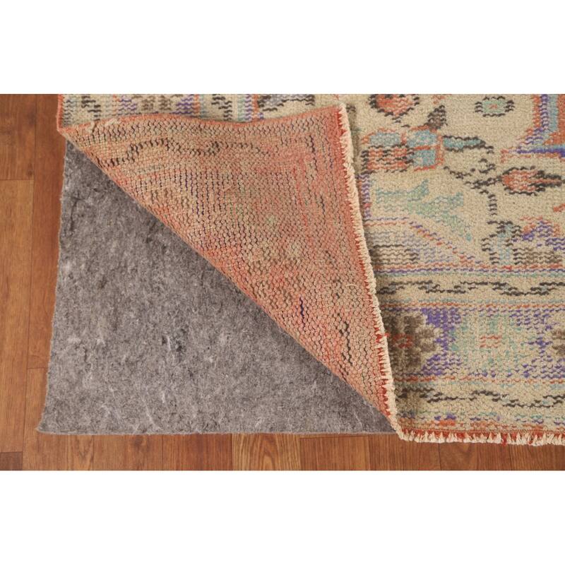 Distressed Sparta Turkish Vintage Area Rug Hand-Knotted Wool Carpet - 6'3" x 9'0"