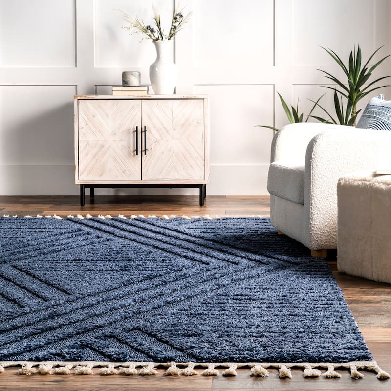 Nuloom Risette Geometric Shag Tassel Area Rug