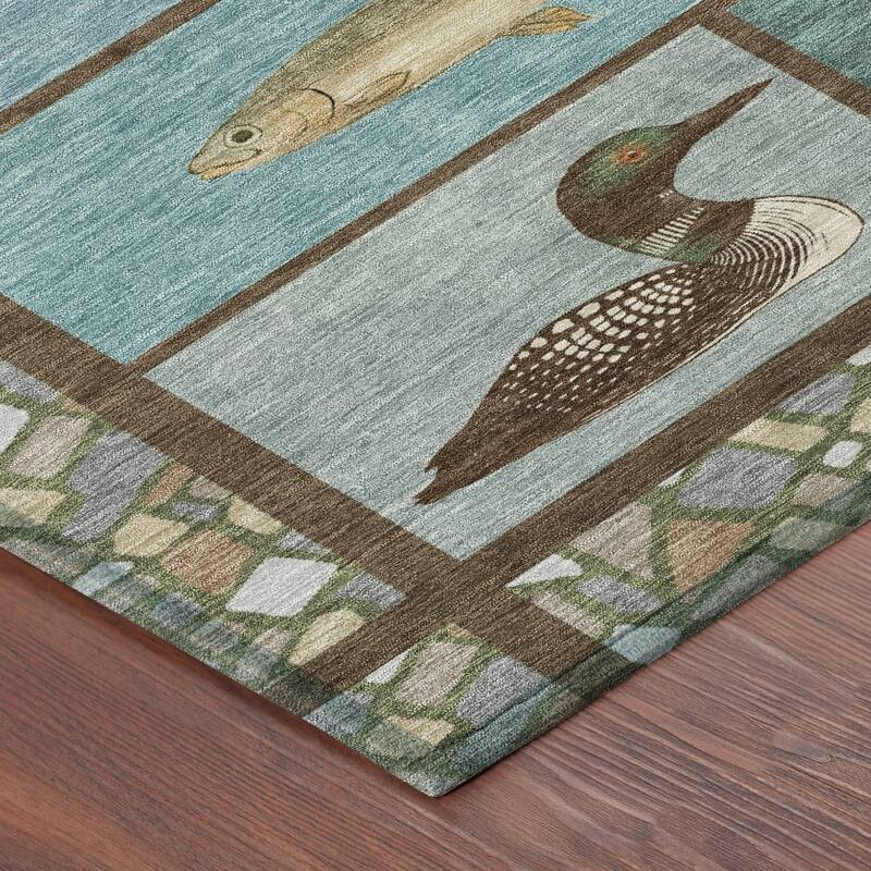 Machine Washable Indoor/ Outdoor Cabin Lodge Chantille Rug