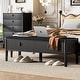 preview thumbnail 7 of 12, Fluted Shoe Storage Bench with Drawers and Cushioned Seat, 47.2 Inch Entryway Bench for Bedroom Living Room Hallway