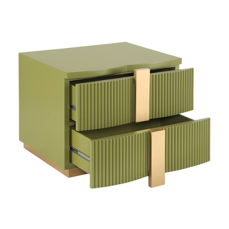 Christopher Knight Home - Lunera Modern Storage Nightstand with Fluted Design and Heavy Duty Base