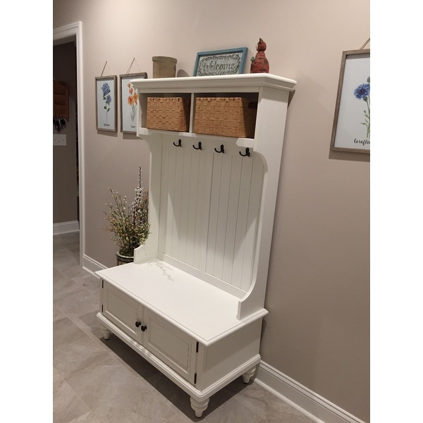 Home Styles Bermuda White Hardwood Hall Stand With Storage Home Styles Bermuda White Hardwood Hall Stand With Storage Bench On Free Shipping Today 7025626
