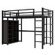 preview thumbnail 6 of 9, Metal Multi-functional Full Size Loft Bed with Desk,Shelves,Wardrobe,Kids and Baby