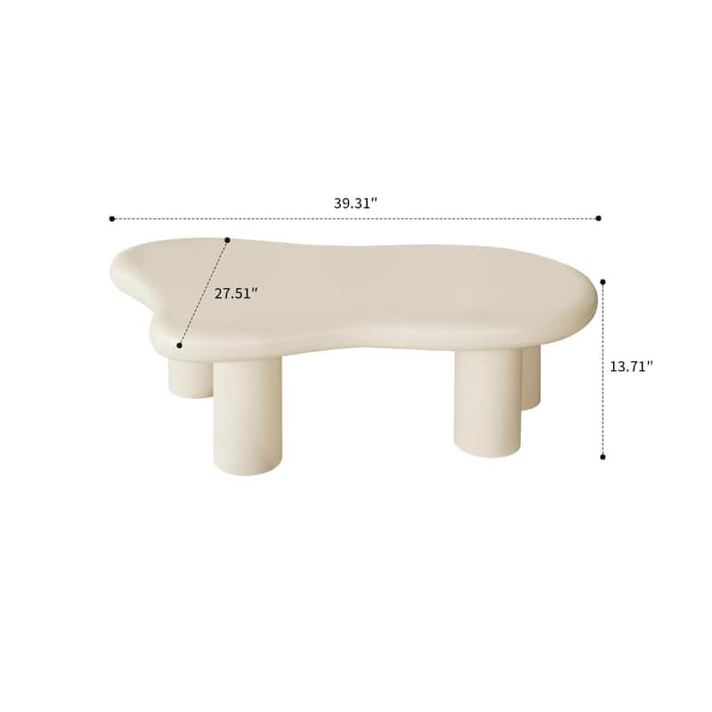 Modern Minimalist Cloud Coffee Table with Wood Legs for Bedrooms, Living Rooms and Lounges