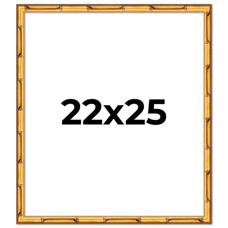 22x25 Frame Gold Bamboo Picture Frame Modern Photo Frame Includes UV Acrylic Shatter Guard Front Acid Free Foam Backing Board