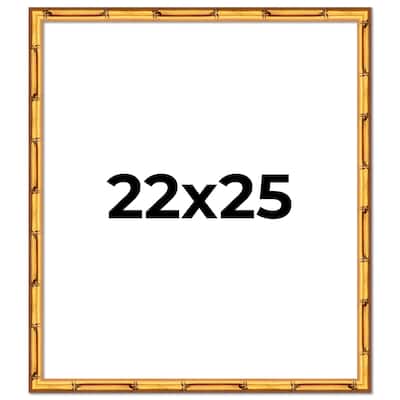 22x25 Frame Gold Bamboo Picture Frame Modern Photo Frame Includes UV Acrylic Shatter Guard Front Acid Free Foam Backing Board