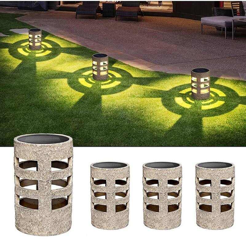 4 Pack Solar Pathway Lights Outdoor LED Garden Lights for Lawn Walkway Driveway - N/A