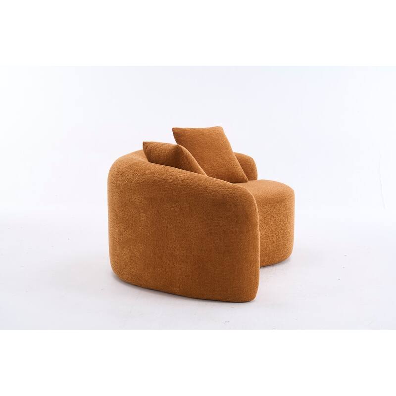 Single S-Curved Chenille Sofa Chair, No Assembly