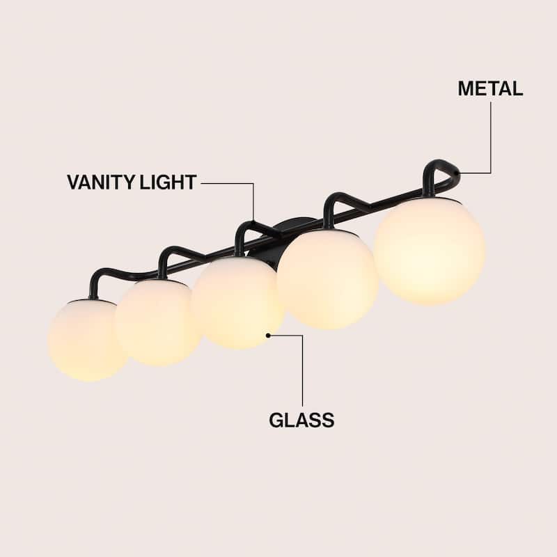 Globe Metal/Frosted Glass Modern LED Vanity, by JONATHAN Y