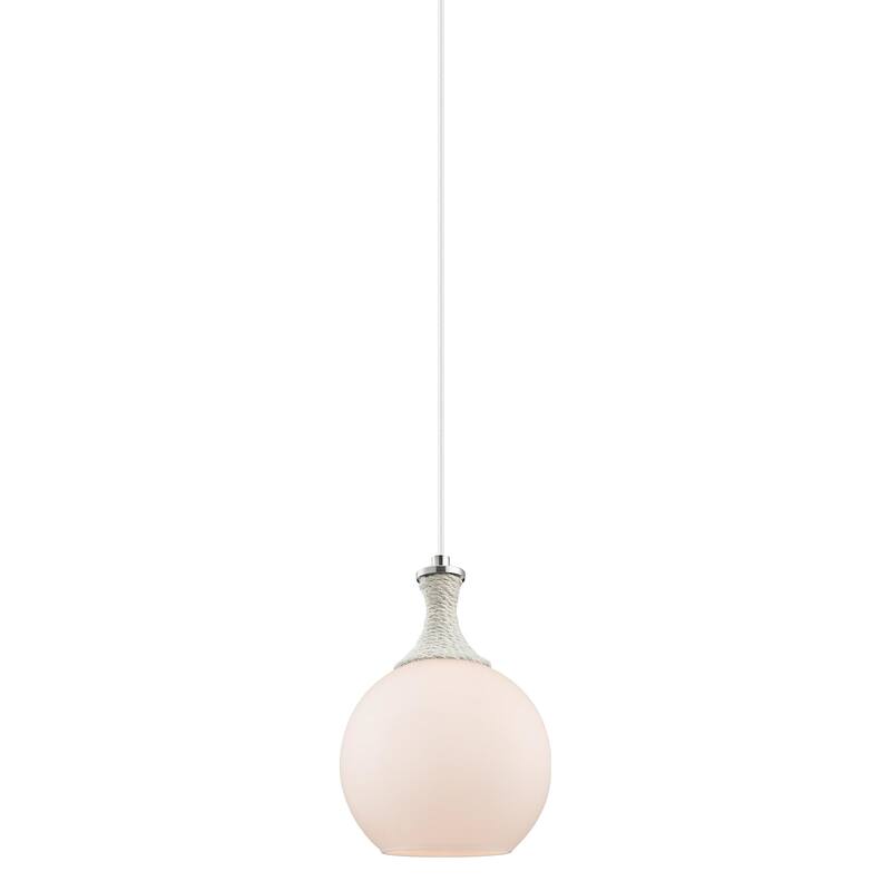 Innovations Lighting 415-1PR-12-8 Astor Pendant Astor 8" Wide Mini - Satin Nickel / Matte White