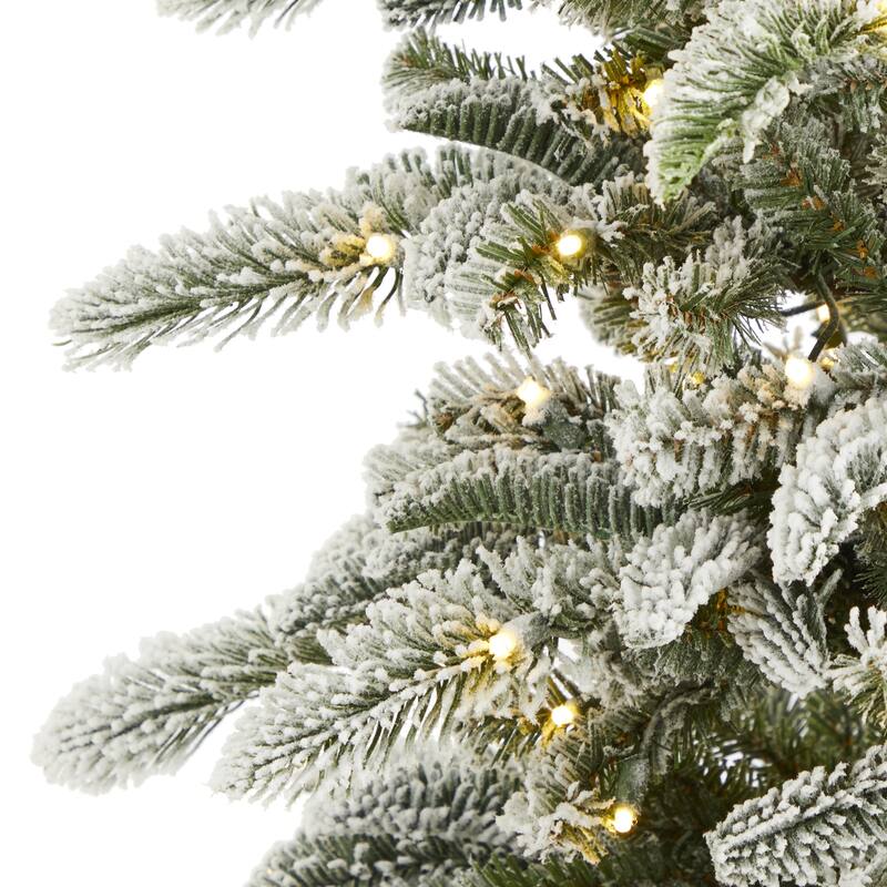 6.5Ft Pre-Lit Christmas Tree - Alpine Artificial Tree with Warm White Lights & Bendable Branches - Holiday Decor - 72