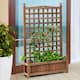 Patio Wooden Plant Box Flower Plant Growing Box Holder with Trellis