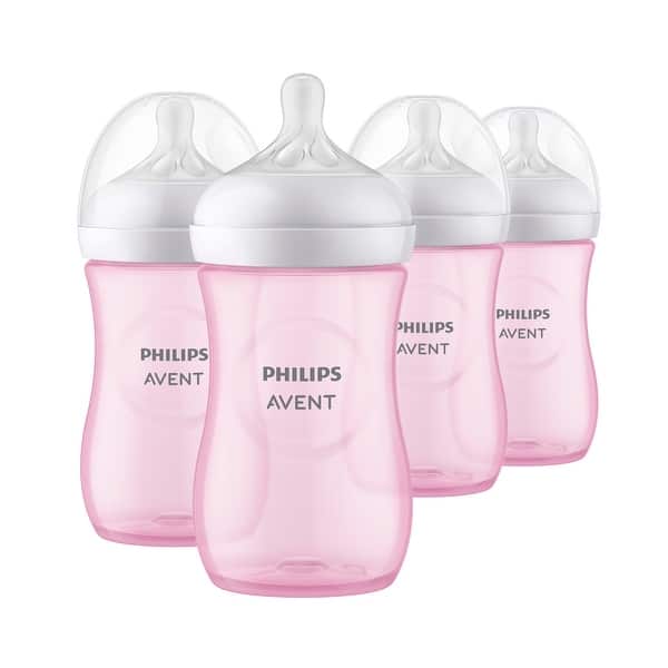 slide 2 of 10, Philips Avent Natural Baby Bottle With Natural Response Nipple, 9oz, 4pk, Pink Pink