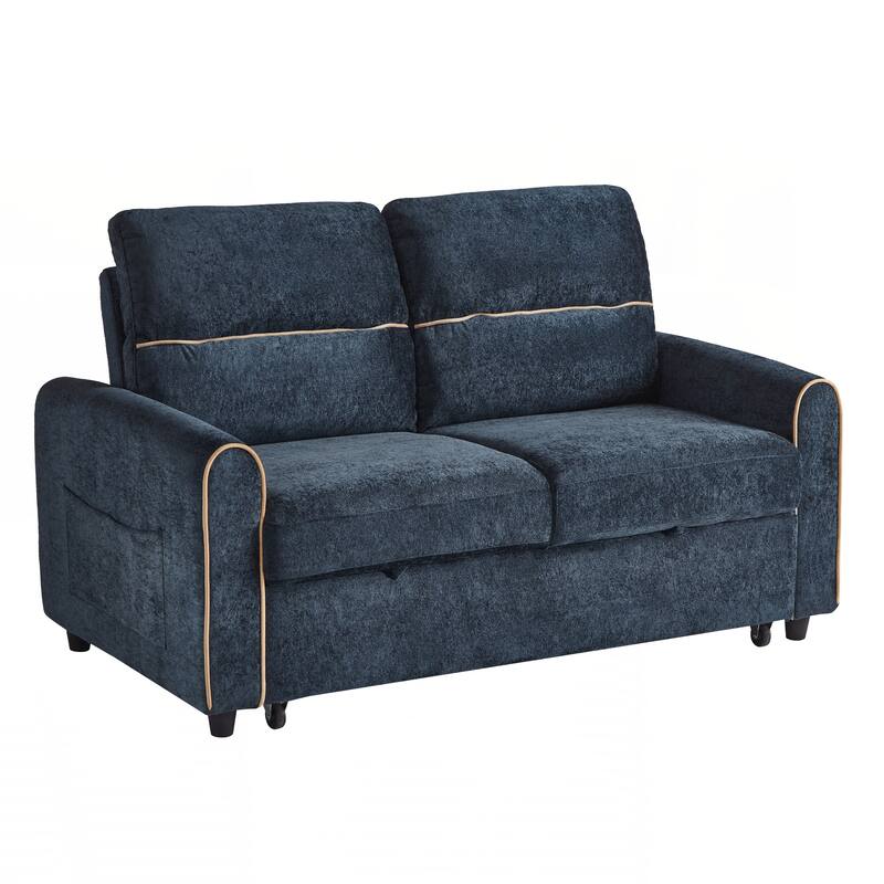 Pull Out Sofa Bed, 58-inch Sofa Bed, Sleeper Sofa, Loveseat Sofa with Adjustable 3 -Position Backrest