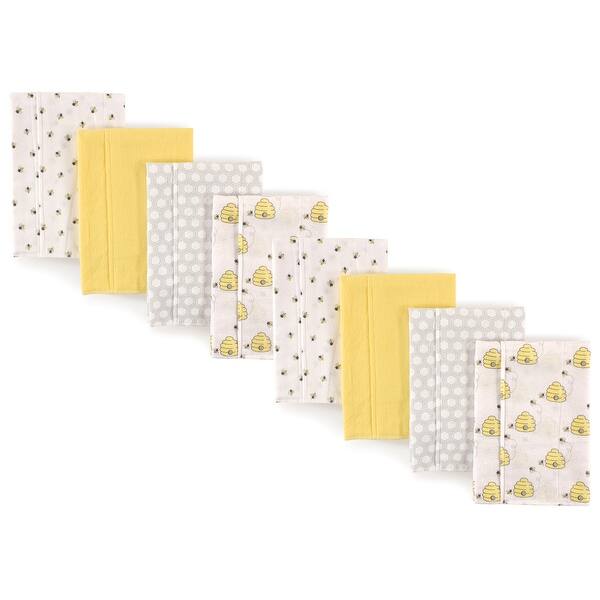 slide 1 of 1, Hudson Baby Boys and Girls Cotton Poly Flannel Burp Cloths 8-Pack, Bee, One Size - Bee 8-Pack - One Size One Size - Bee 8-Pack
