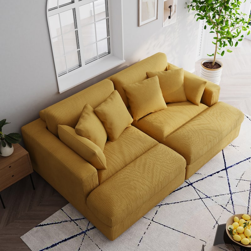 Navaeh Corduroy Modular Sectional Sofa Large Couch Sleeper Chaise