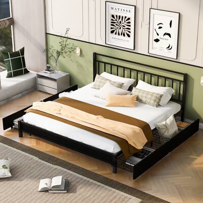 Storage Platform Bed with 4 Drawers
