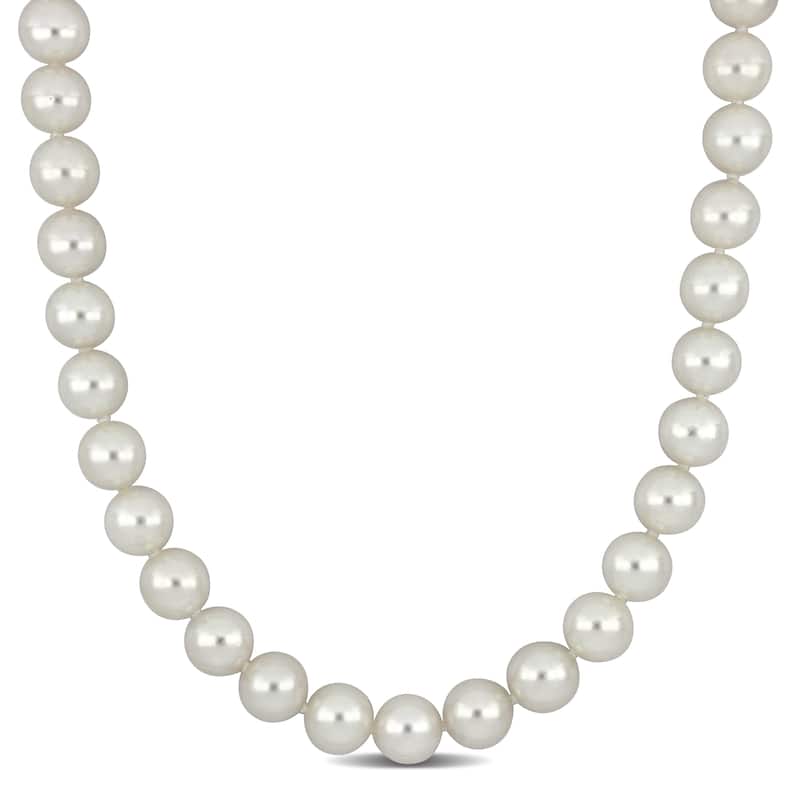 Miadora 9.5-10mm Cultured Japanese Akoya Pearl Strand Necklace in 14k Yellow Gold