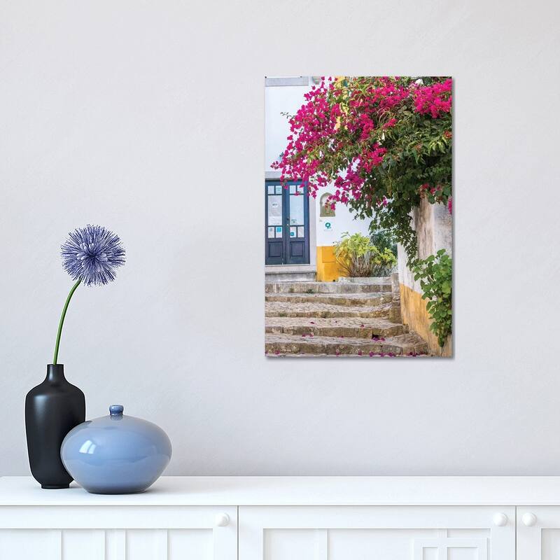 iCanvas "Portugal, Obidos. Beautiful bougainvillea blooming in the town of Obidos, Portugal." by Julie Eggers Canvas Print - 18x12x1.5