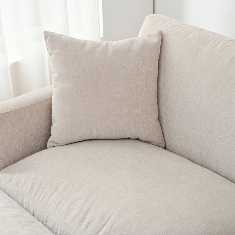 Sectional Sofa Couch With 1 Ottoman,Seat Cushion and Back Cushion Removable