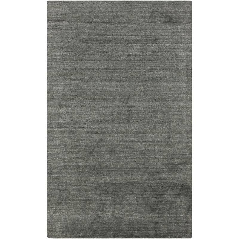 Hand-woven Dan Solid Viscose Area Rug - Moss - 3' 6" x 5' 6" - Rectangle