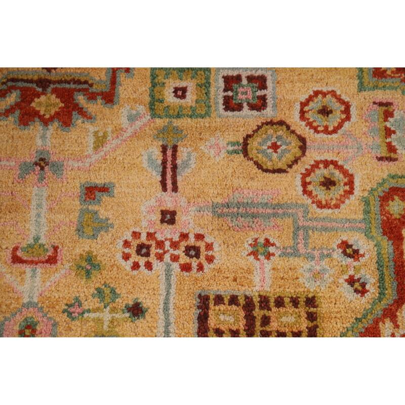 Hand Knotted Oriental 100% Wool Carpet Traditional Geometric Yellow & Gold Heriz (serapi) Area Rug - 5' 10'' X 4' 0''
