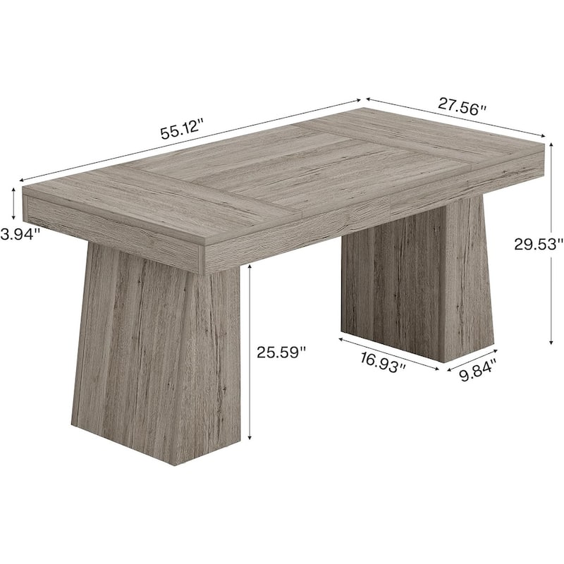 55 Inches Dining Table for 4-6, Rectangular Dining Room Table with Sturdy Legs