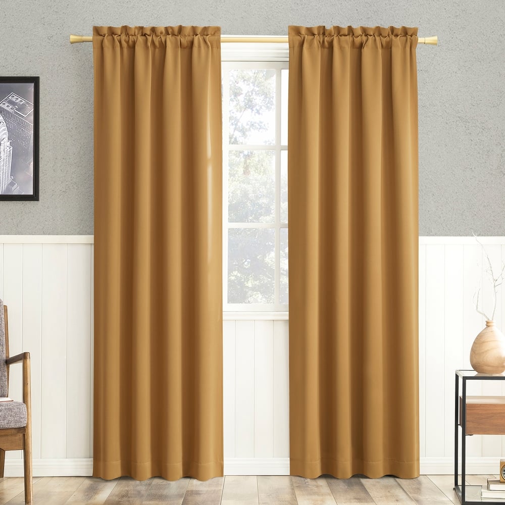 Sun Zero Hayden Energy Saving Blackout Rod Pocket 1-Piece Curtain Panel, Single Panel