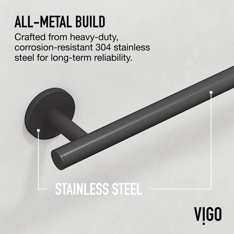 VIGO Elan 3-Piece Bathroom Hardware Accessory Set with 24 in. Towel Bar, Toilet Paper Holder, Hand Towel Holder