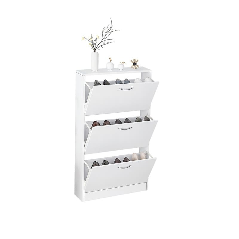 3 Tier Shoe Storage Cabinet for Entryway White