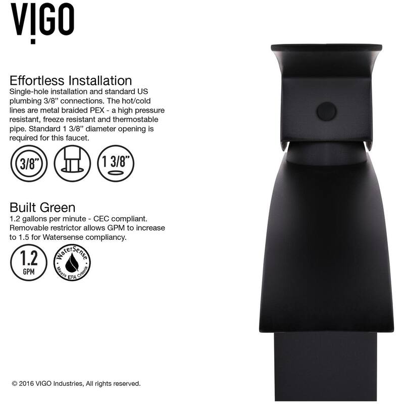 Vigo Onyx 13" Glass Vessel Bathroom Sink with 1.2 GPM Duris Deck